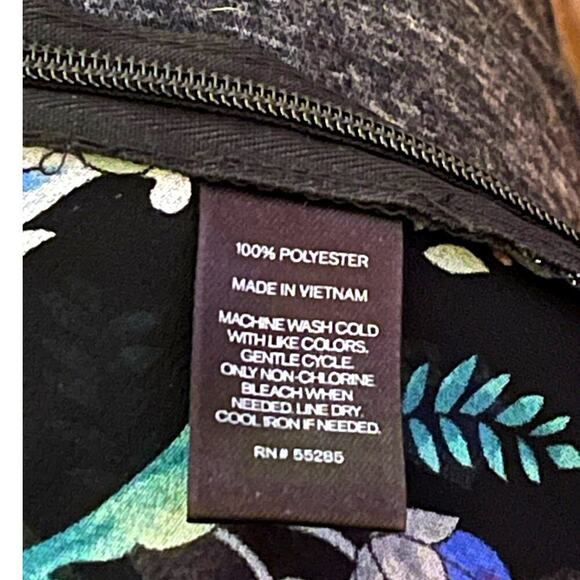 Express Womens Blouse Sheer‎ Floral Print V Neck Short Sleeves Size S Mystigoth - Picture 8 of 9